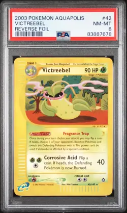 Victreebel Reverse Holo 2003 Pokemon Aquapolis #42 PSA 8 - Image 1