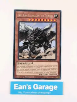 YuGiOh True King Lithosagym, The Disaster 1st Edition WISU-EN047 Rare MN - Image 1