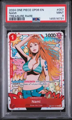 2024 ONE PIECE OP06-WINGS OF THE CAPTAIN TREASURE RARE #007 NAMI PSA 9 - Image 1