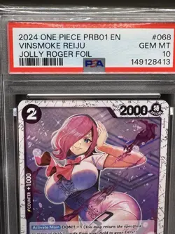 Vinsmoke Reiju- One Piece PRB01 OP06-068 Waifu Jolly Roger Foil PSA 10 - Image 1