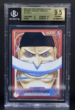 One Piece Edward.Newgate Leader OP02 #001 Alternate Art Beckett BGS 9.5 English - Image 1