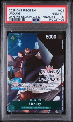 2025 ONE PIECE OFFLINE REGIONALS PACK 2025 SEASON 1 FINALIST #021 UROUGE PSA 10 - Image 1