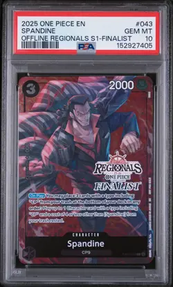 2025 ONE PIECE OFFLINE REGIONALS PACK 2025 SEASON 1 FINALIST SPANDINE PSA 10 - Image 1