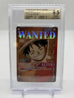 2023 MONKEY D. LUFFY Japanese One Piece Wanted Poster Art ST01-012 SR BGS 9.5 - Image 1