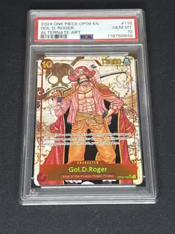 One Piece 2024 Emperors in the New World Gol.D.Roger Alt Art OP09-118 PSA 10 - Image 1