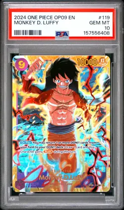 2024 ONE PIECE OP09-EMPERORS IN THE NEW WORLD #119 MONKEY D. LUFFY PSA 10 GEM MT - Image 1