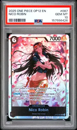 2025 ONE PIECE OP12-LEGACY OF THE MASTER #087 NICO ROBIN PSA 10 GEM MINT! - Image 1