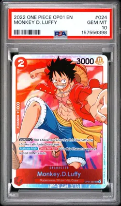 2022 ONE PIECE OP01-ROMANCE DAWN #024 MONKEY D. LUFFY PSA 10 GEM MINT! - Image 1