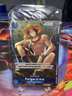 One Piece CCG Sealed Portgas D. Ace Tin Set Vol 2 Promo Card - Image 1