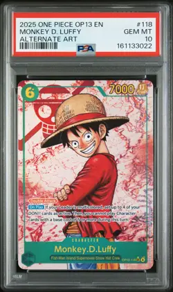 2025 One Piece OP13 Luffy, Ace, Sabo Parallel Alt Art PSA 10 Sequential English - Image 2