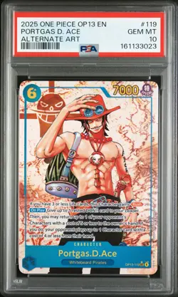 2025 One Piece OP13 Luffy, Ace, Sabo Parallel Alt Art PSA 10 Sequential English - Image 4