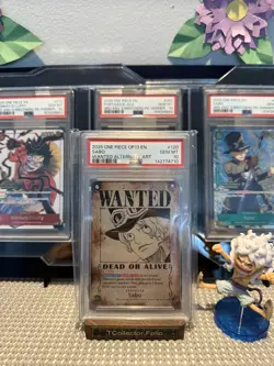 2025 ONE PIECE “Carry On His Will” OP13-120 SABO ENG WANTED ALTERNATE ART PSA10 - Image 1