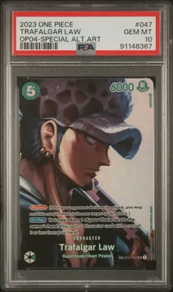 Trafalgar Law OP01-047 SP Alt Art Kingdoms Of Intrigue - One Piece PSA 10 - Image 1