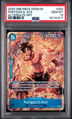 2024 One Piece Op08-Two Legends Portgas D. Ace 10 PSA - Image 1