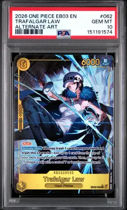 2026 Eb03 One Piece Heroines Edition Trafalgar Law Alternate Art 10 PSA - Image 1