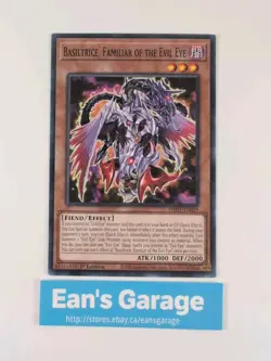 YuGiOh Basiltrice, Familiar of the Evil Eye 1st Edition PHHY-EN019 common - MN - Image 1
