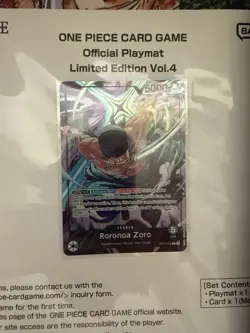 One Piece TCG Limited Edition Vol.4 Roronoa Zoro Op12-020 Playmat & Promo Sealed - Image 2