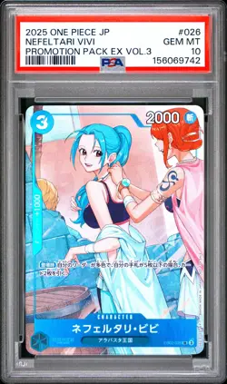 2025 ONE PIECE JAPANESE PROMOTION PACK EX VOL.3 #026 NEFELTARI VIVI PSA 10 - Image 1