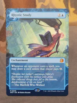 1x Rhystic Study - Wilds of Eldraine: Enchanted Tales Mythic MTG LP - Image 1