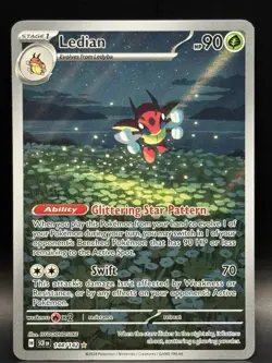 Ledian #144/142 SV Stellar Crown Illustration Rare Pokemon TCG Near Mint - Image 1