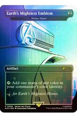Earth's Mightiest Emblem Arcane Signet MTG Secret Lair Marvel Foil NEW/SEALED - Image 3