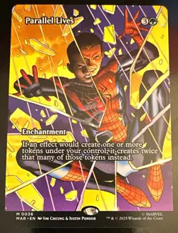 Parallel Lives 0036 Marvel Spider-Man Full Art Rare Green Enchantment MTG NM - Image 1