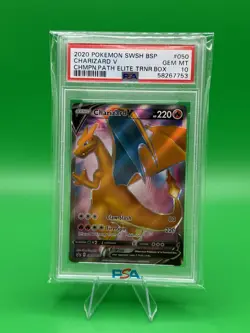 2020 Pokemon Champion's Path ETB Promo Charizard V SWSH050 - PSA 10 GEM MINT - Image 1