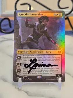 MTG Kaya the Inexorable (Borderless) Kaldheim Foil (ARTIST SIGNED) (RARE SIG) LP - Image 1