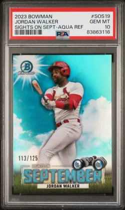 2023 Bowman - SOS Aqua Refractor SP/125 - JORDAN WALKER #SOS19 - PSA 10 (Pop 2) - Image 1