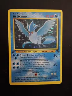 Pokemon TCG Articuno 1st Edition Holo Rare Fossil, 2/62, WOTC, Vintage 1999 - Image 1