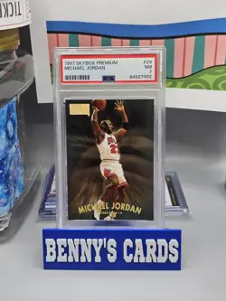 1997-98 Skybox Premium Basketball Gold Foil Graded PSA NM 7 Michael Jordan - Image 1