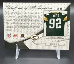 2004 Certified Materials Fabric Of The Game Reggie White /92 Auto Game Used - Image 2
