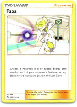 Faba 173/214 Uncommon Lost Thunder Pokemon Near Mint - Image 1