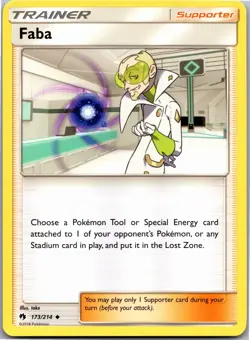 Faba 173/214 Uncommon Lost Thunder Pokemon Near Mint - Image 1