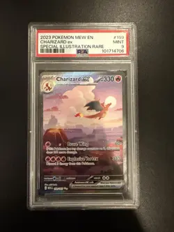 2023 POKEMON MEW EN-151 SPECIAL ILLUSTRATION RARE #199 CHARIZARD EX PSA 9 - Image 1