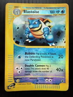 Pokemon Expedition Blastoise Reverse Holo 36/165 (HP/Damaged) - Image 1