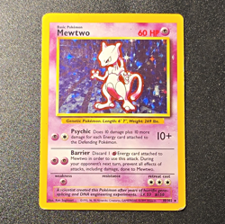 Pokemon TCG Base Set Mewtwo 10/102 Holo Rare Unlimited 1999 English - Image 1