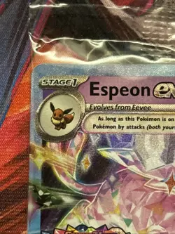Pokemon TCG Espeon EX 034/131 Prismatic Evolutions Stamped Promo - SEALED - Image 3