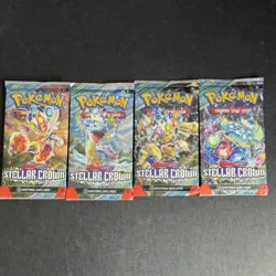 1 X Art Work Art Set Stellar Crown Booster Packs (4) Pokemon Cards TCG Sealed - Image 1
