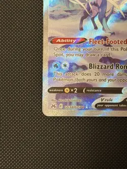 Suicune V GG38/GG70 Crown Zenith Galarian Gallery Full Art Pokemon Card Mint - Image 3