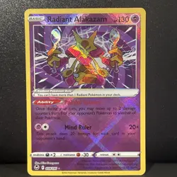 Radiant Alakazam 059/195 Sword & Shield Silver Tempest Holo NM Pokemon TCG - Image 1