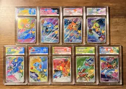 Pokemon TCG Full Set Mega Evolutions Promo First Partners 9 Slabs English Ace 10 - Image 1