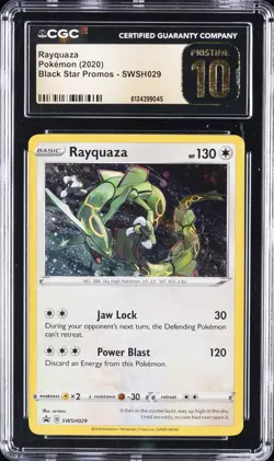 2020 POKEMON BLACK STAR PROMOS #SWSH029 RAYQUAZA CGC 10 PRISTINE - Image 1