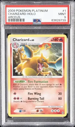 2009 POKEMON PLATINUM ARCEUS #1 CHARIZARD-HOLO PSA 9 - Image 1