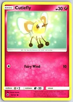 Pokemon Pink Fairy Lot x3- Aromatisse, Cottonee, Cutiefly |Cutie Cards - Image 4