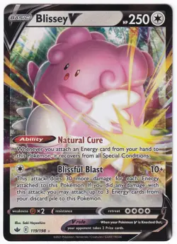 Pokemon TCG Blissey V 119/198 Holo V Rare Chilling Reign NM - Image 1