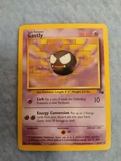 Gengar first edition holographic Pokemon card with Gastly fossil card - Image 4