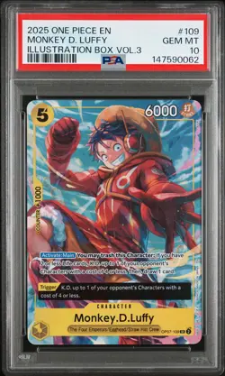 MONKEY D. LUFFY 109 ILLUSTRATION BOX VOL.3 ONE PIECE PROMO ONE PIECE PSA 10 - Image 1