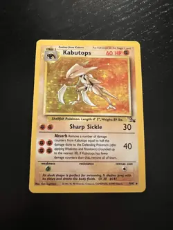 Pokemon TCG Kabutops Fossil 9 Holo Unlimited Holo Rare - Image 1