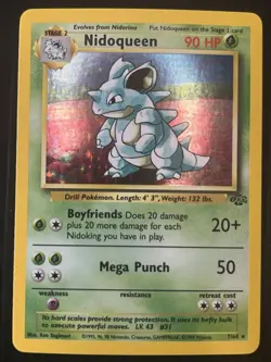 Pokemon TCG Nidoqueen Jungle 7/64 Holo Unlimited Holo Rare - Image 1
